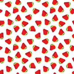 Watermelon Slice Seamless Pattern Used for Fabric Print, Greeting Card, Wrapping, etc.