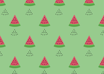 Fresh watermelon fruit seamless pattern background