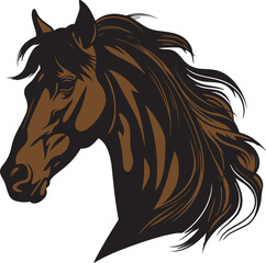Retro Horse head Vector illustration, on a white background, SVG	