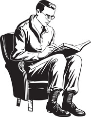 Man read book Vector illustration, SVG