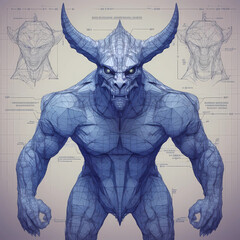 Demonic Low-Poly Creature: Hand-Drawn 3D Concept Art