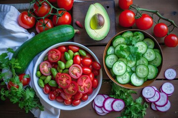 fresh vegetable salad in a bowl Generative AI