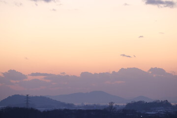 sunset over the mountains