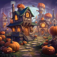 Enchanting Pumpkin Village: A Kindhearted Witch's Haven