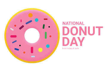 National Donut Day Vector Illustration. Suitable for greeting card, poster and banner.