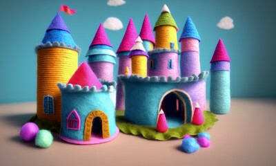 Fantasy Kingdom - Colorful Cotton Castle Model