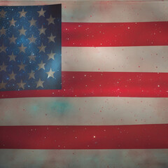 grunge american flag with stars background , generative ai