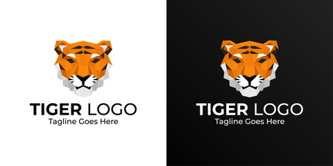 Fototapeta premium Tiger Low Poly Logo Design. Polygonal Design. Geometric Design. Modern Logo 