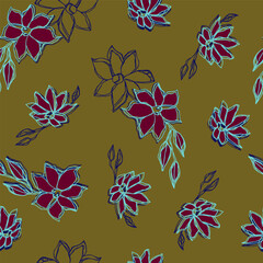 pattern of flower_ocher