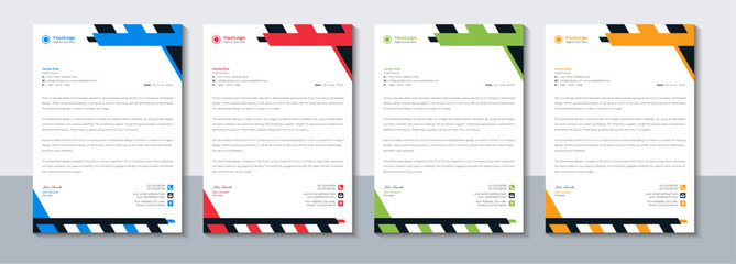 Abstract company letterhead design, Modern professional letterhead template, Vector illustration