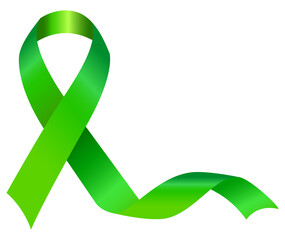 The green ribbon is used to represent bipolar disorder and over 45 other causes including global warming, text-free driving, cerebral palsy, and genocide.