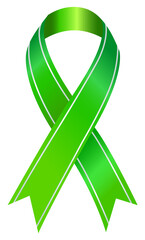 The green ribbon is used to represent bipolar disorder and over 45 other causes including global warming, text-free driving, cerebral palsy, and genocide.