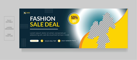 Flash sale facebook cover page and  web banner template