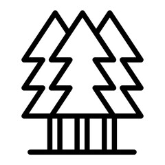 pine tree line icon