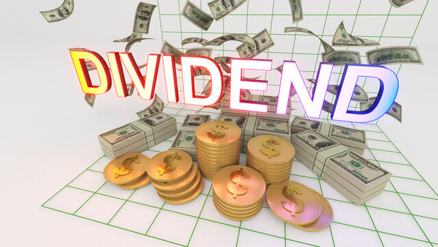 profits from conducting business ,business's dividends ,finance and investment, 3d rendering