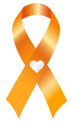 orange awareness ribbon is used to represent ADHD awareness, motorcycle safety, Hunger, leukemia, kidney cancer,gun violence prevention, racial tolerance, cultural diversity and many more.