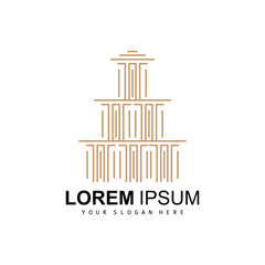 Pillar Logo, Law Design, Building Construction Pillar Vector, Product Brand Illustration Icon