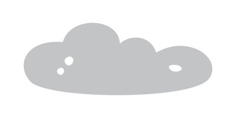 Flat vector silhouette illustration of cloud