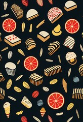 Step into the Past with Vintage Bakery-Inspired Seamless Patterns generative ai.