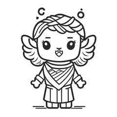 cartoon illustration of a child in a cap