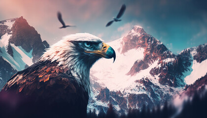 Fototapeta premium Eagle in the sky. Generative ai