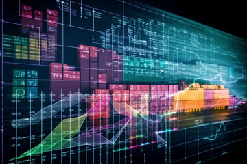 Container cargo ship global business logistics import export freight shipping transportation, Generative AI