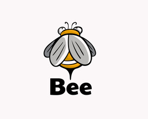 cartoon bee fat art logo template illustration inspiration