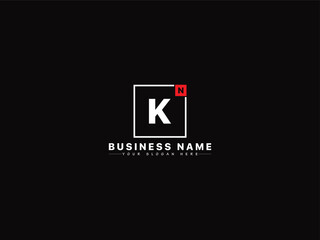 Professional NK n&k Logo, Typography Nk kn Initial Square Logo Letter Vector For Business