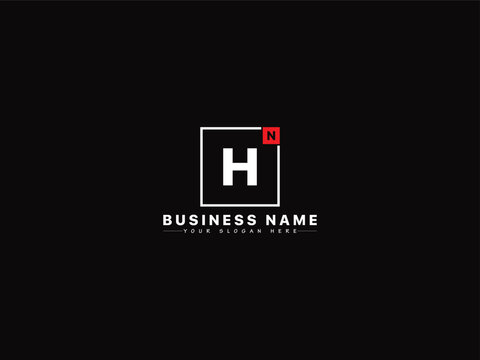 Professional NH n&h Logo, Typography Nh hn Initial Square Logo Letter Vector For Business