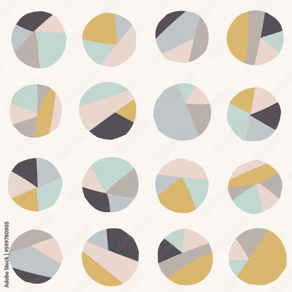 Aufkleber stylish seamless pattern with hand color circles