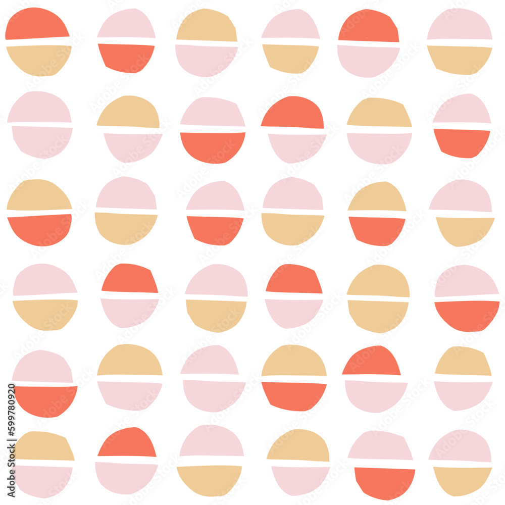 Poster stylish seamless pattern with hand drawn half circles