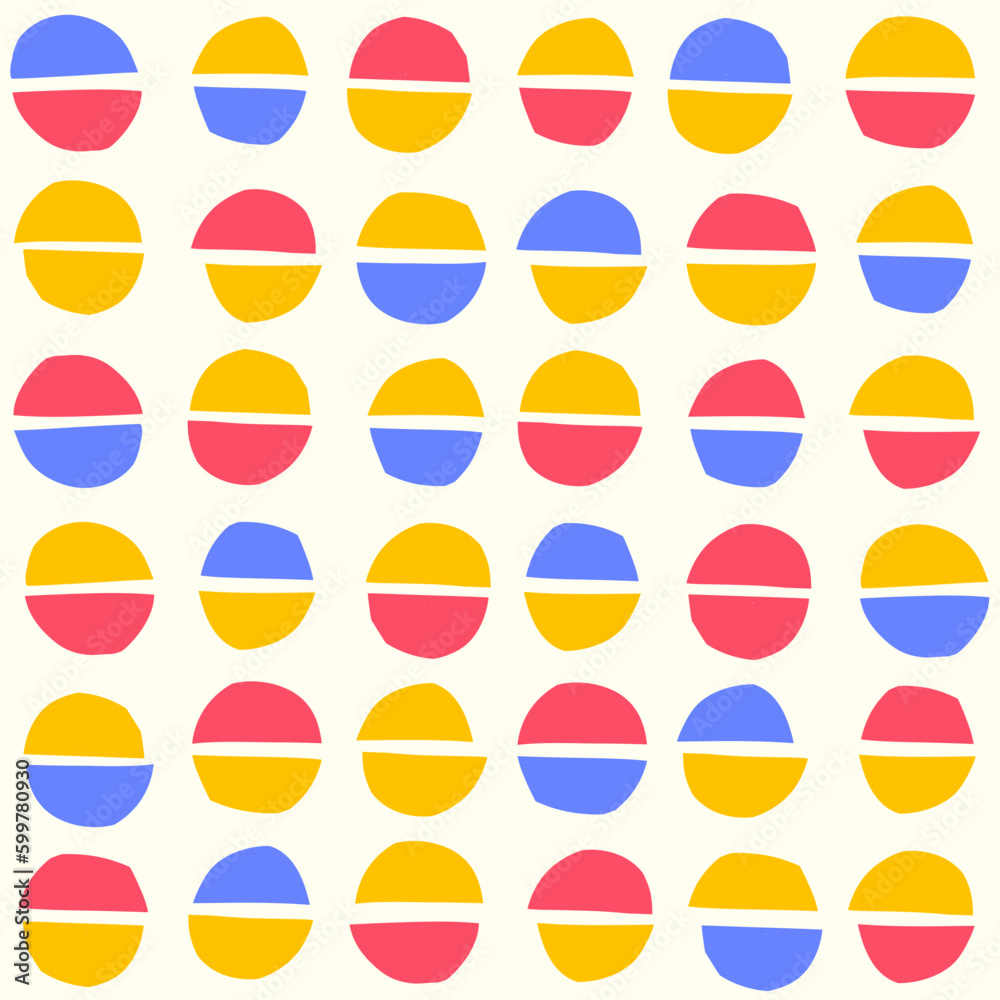 Poster stylish seamless pattern with hand drawn half circles