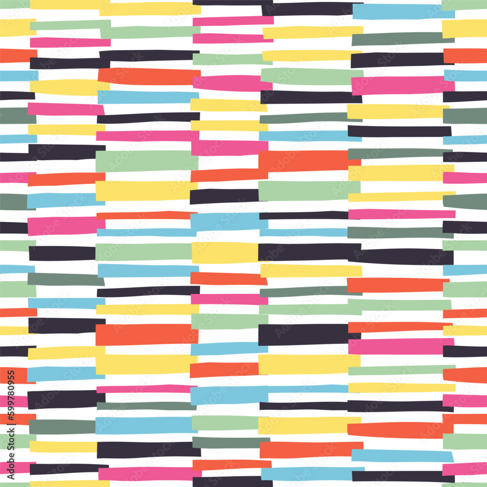 Poster seamless abstract patten with color strokes