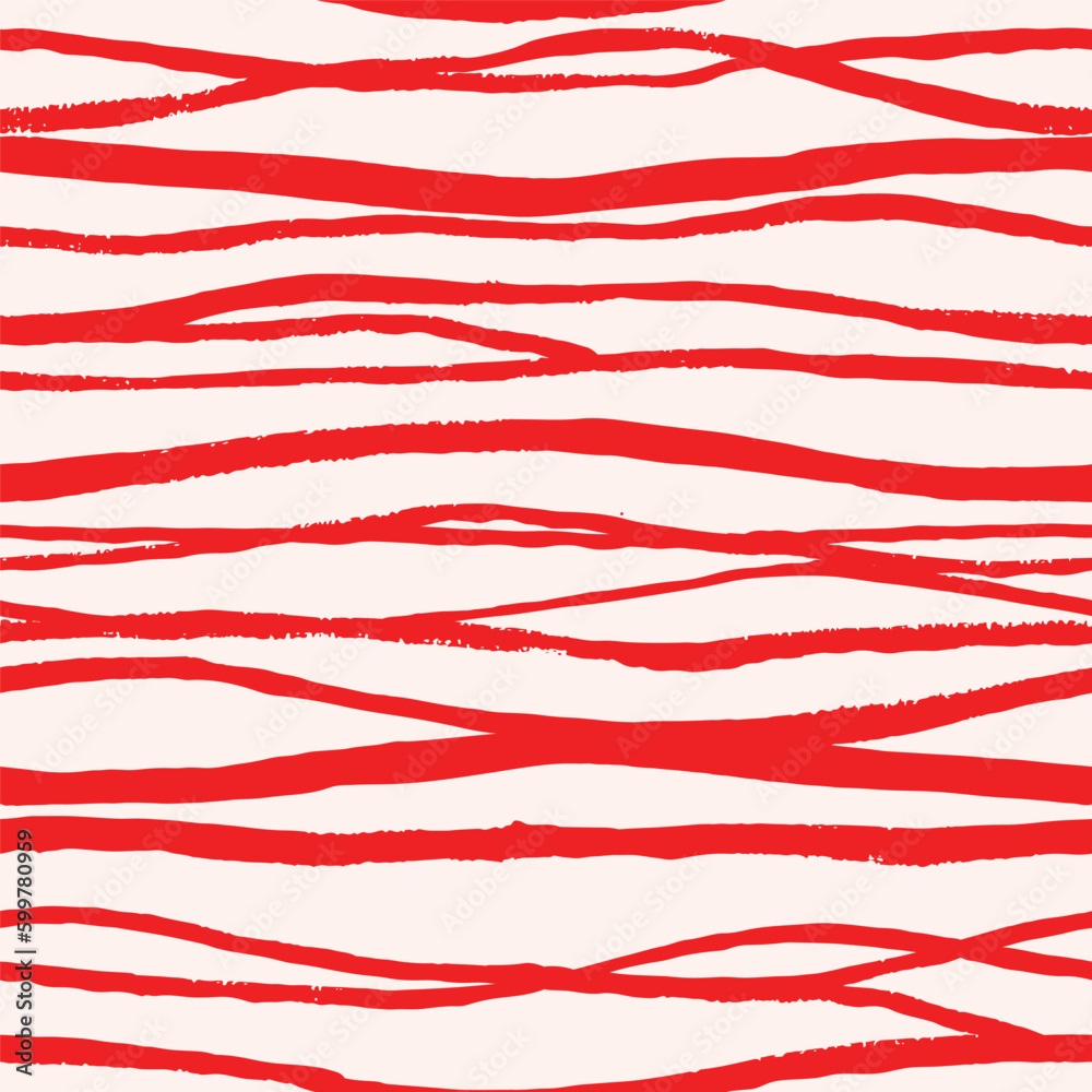 Aufkleber seamless pattern with red hand drawn lines