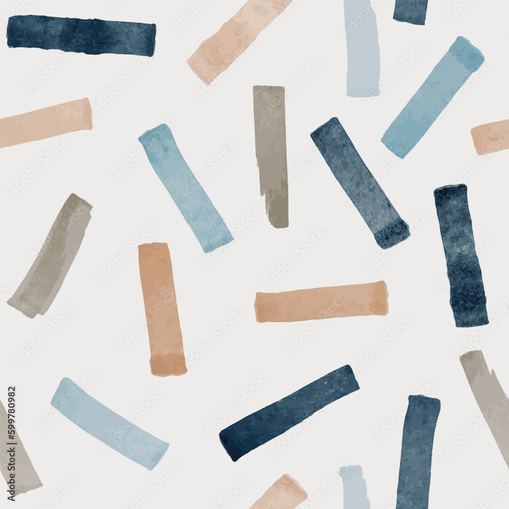 Poster Abstract pattern with color hand drawn strokes