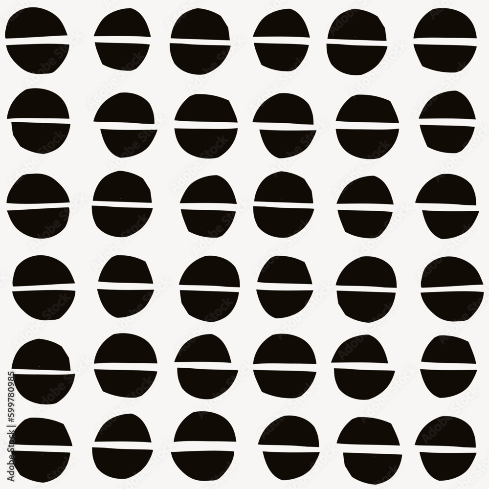 Poster stylish seamless pattern with hand drawn half circles