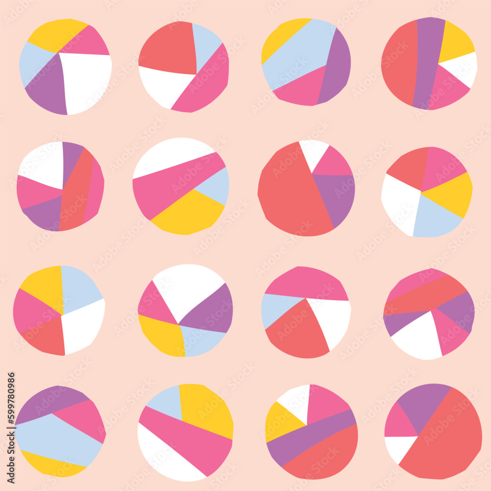 Aufkleber stylish seamless pattern with hand color circles