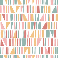 Seamless abstract patten with color geometric shapes
