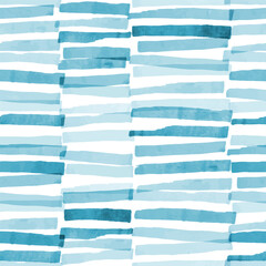 Seamless modern hand drawn pattern with blue strokes