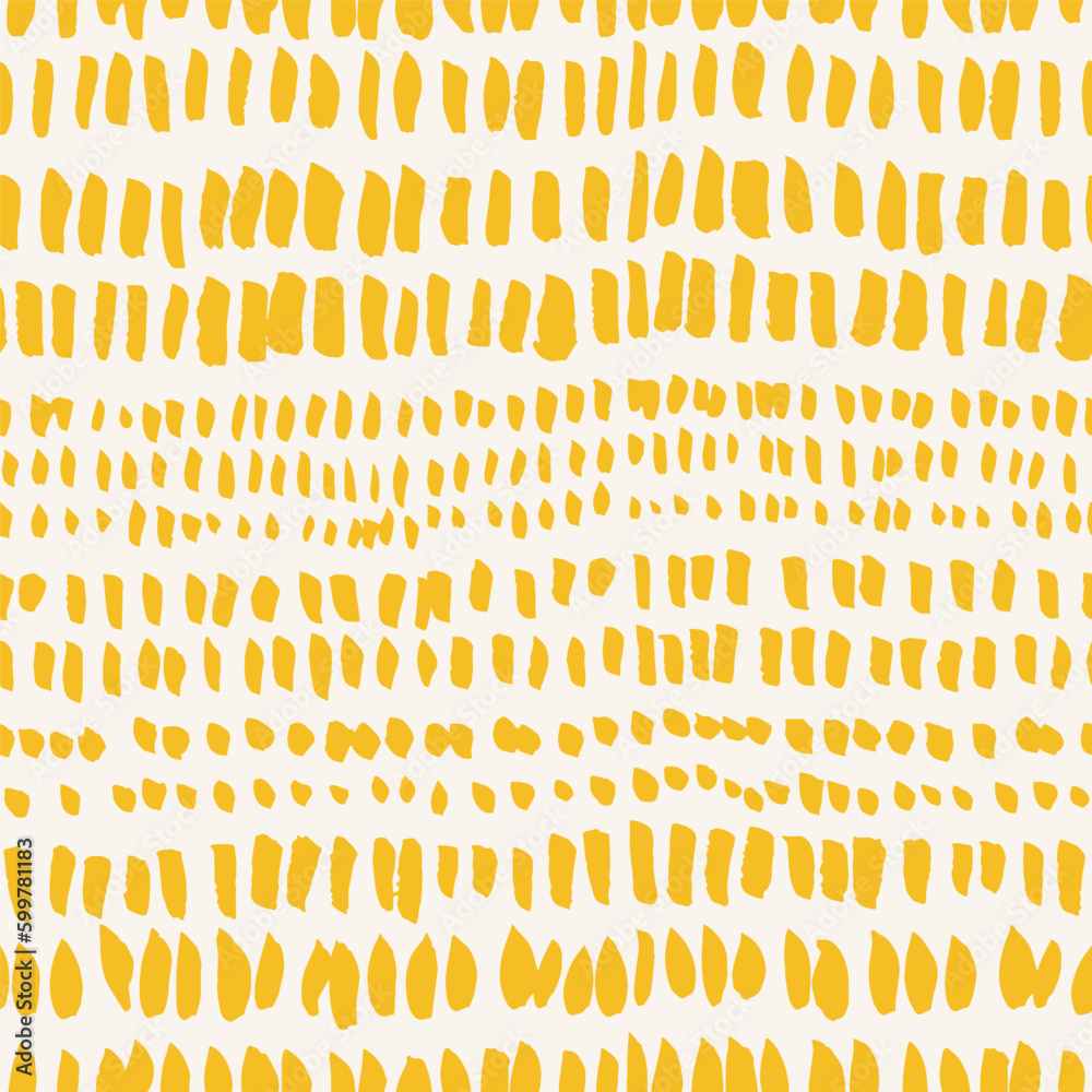 Poster seamless abstract pattern with yellow hand drawn strokes