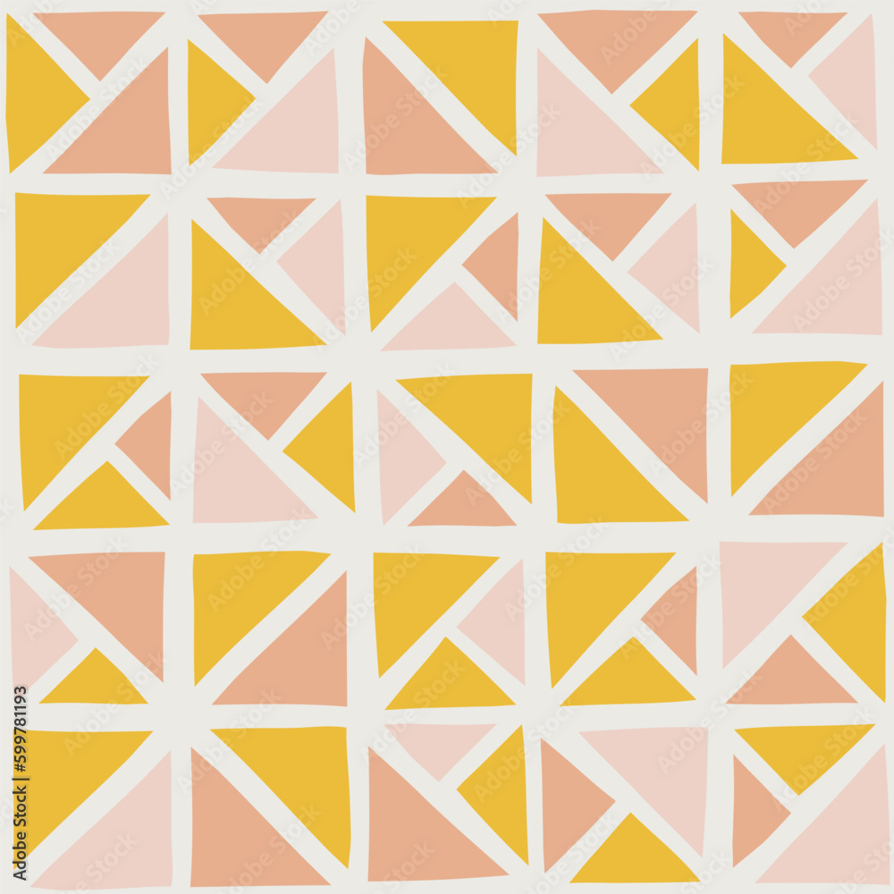 Poster Seamless abstract pattern with color triangles
