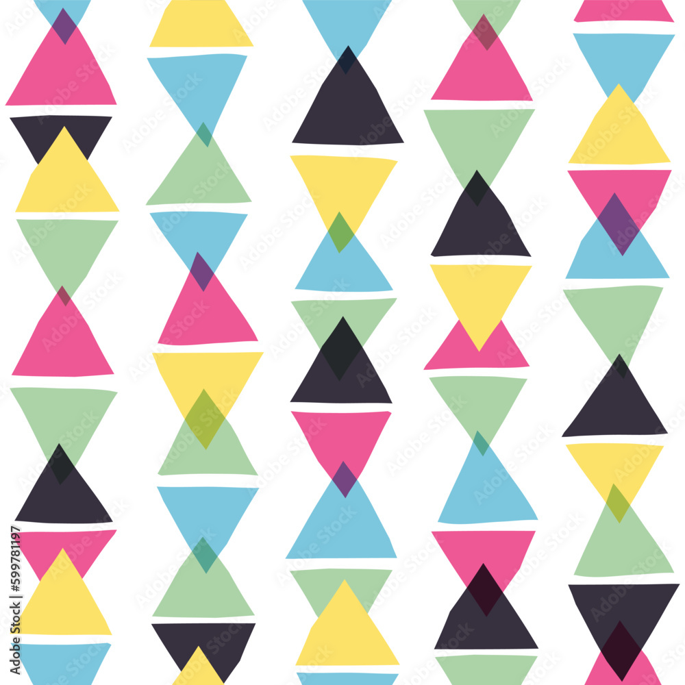 Aufkleber Seamless abstract pattern with color triangles