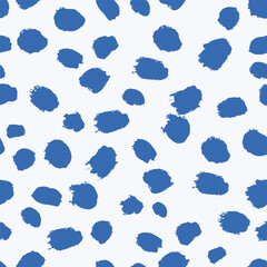 Seamless abstract pattern with blue paint spots