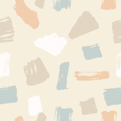 Seamless abstract pattern with color hand drawn stains 