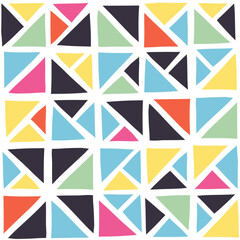 Seamless geometric pattern with color triangles