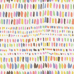 Seamless abstract pattern with color hand drawn strokes