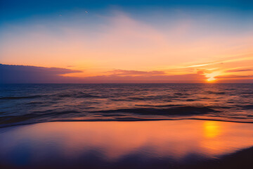Fototapeta premium Boundless Colorful Sky and Sea View