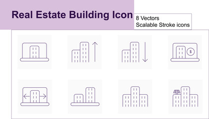 Real Estate Building Apartments Housing Icons Sets