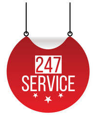 Vector illustration modern 247 Service banner, Isolated web element.