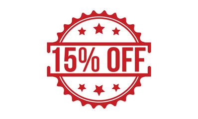 Obraz premium 15% Off rubber stamp vector illustration on white background. 15% Off rubber stamp
